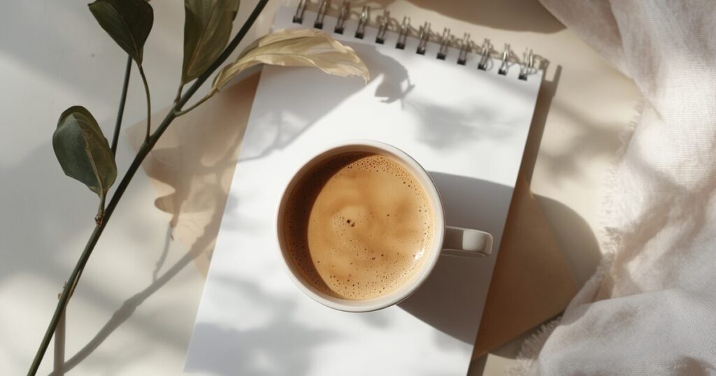 朝のルーティン　コーヒー　ノート　朝の空気
